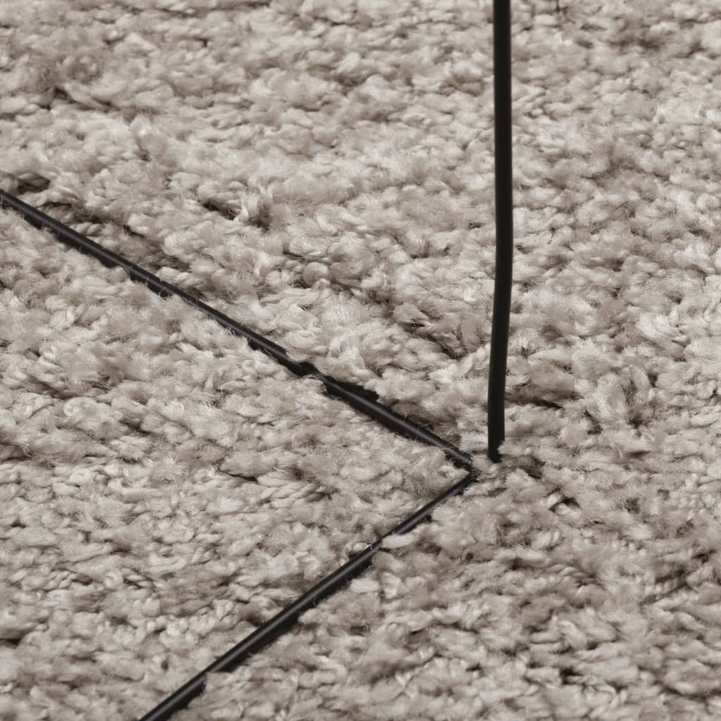vidaXL shaggy gulvtæppe PAMPLONA 80x150 cm høj luv beige
