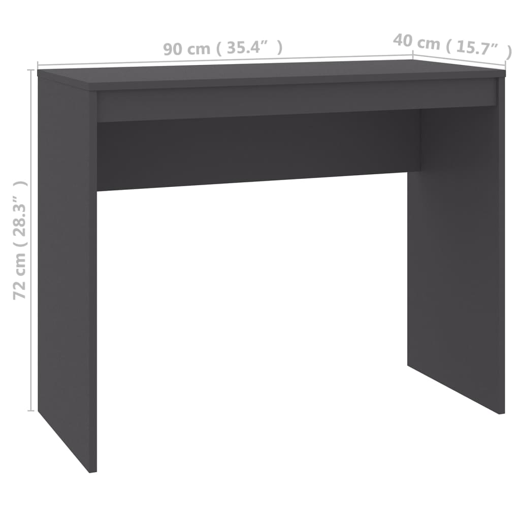 vidaXL skrivebord 90x40x72 cm konstrueret træ grå