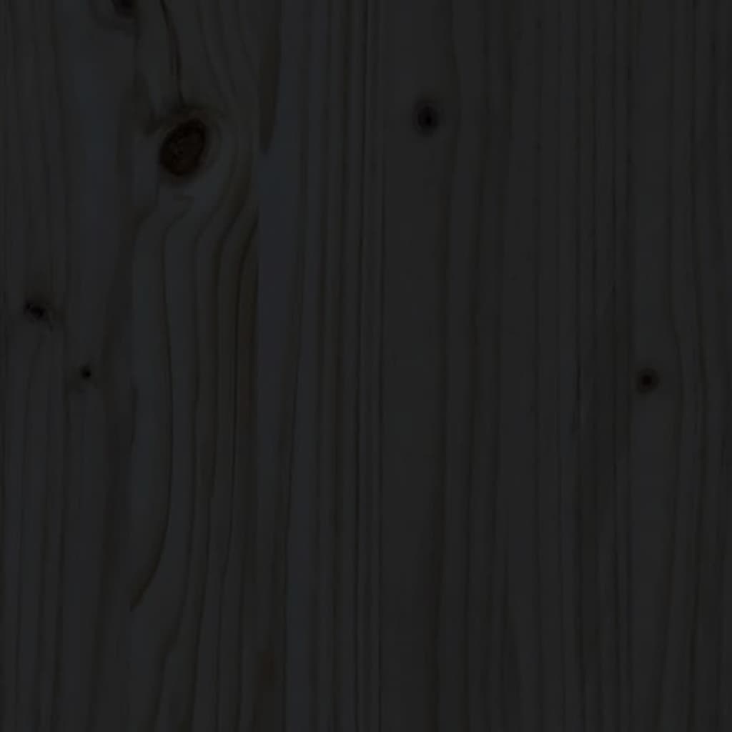 vidaXL sengegavl 204x3x90 cm massivt fyrretræ sort
