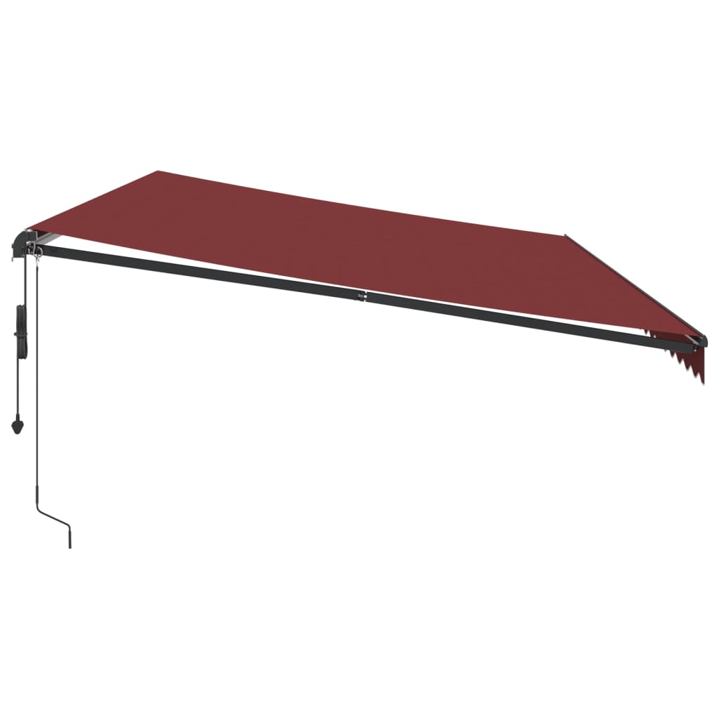 vidaXL markise med LED-lys 600x350 cm automatisk betjening bordeaux