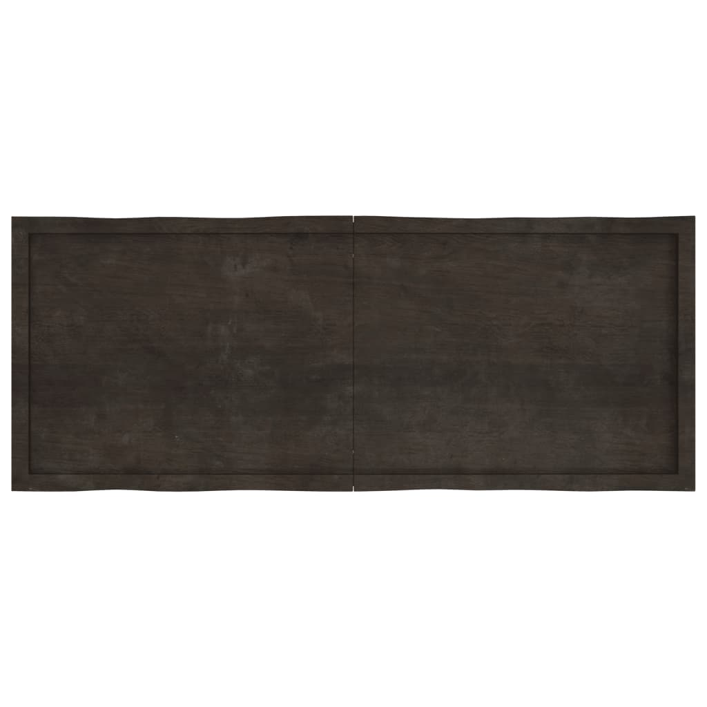 vidaXL bordplade 160x60x(2-6) cm naturlig kant behandlet træ mørkebrun