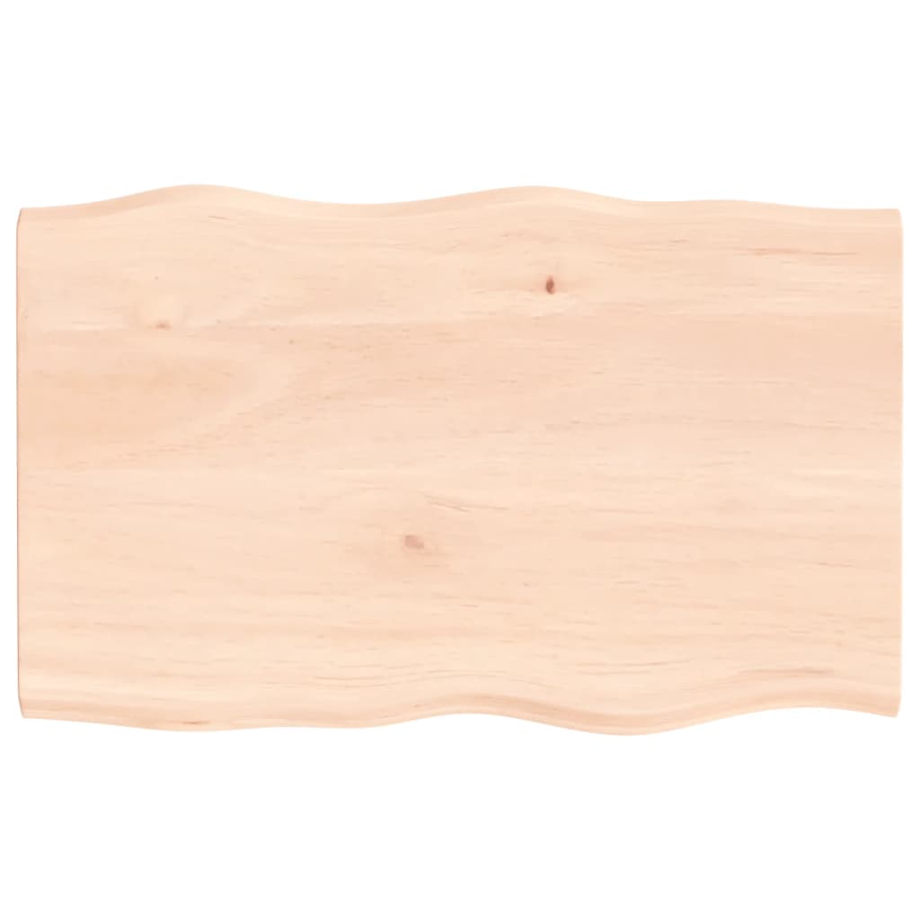 vidaXL bordplade 80x50x2 cm naturlig kant ubehandlet massivt egetræ