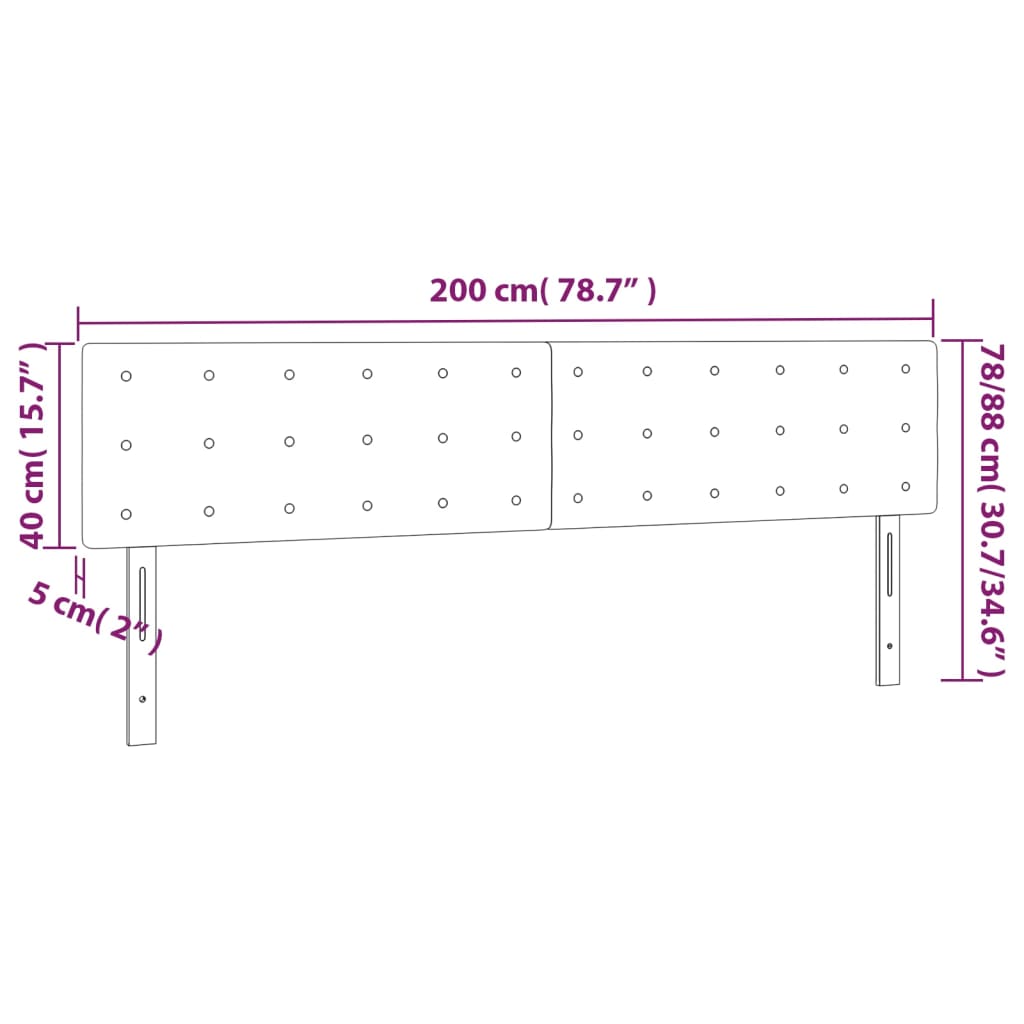 vidaXL sengegavle 2 stk. 100x5x78/88 cm kunstlæder hvid