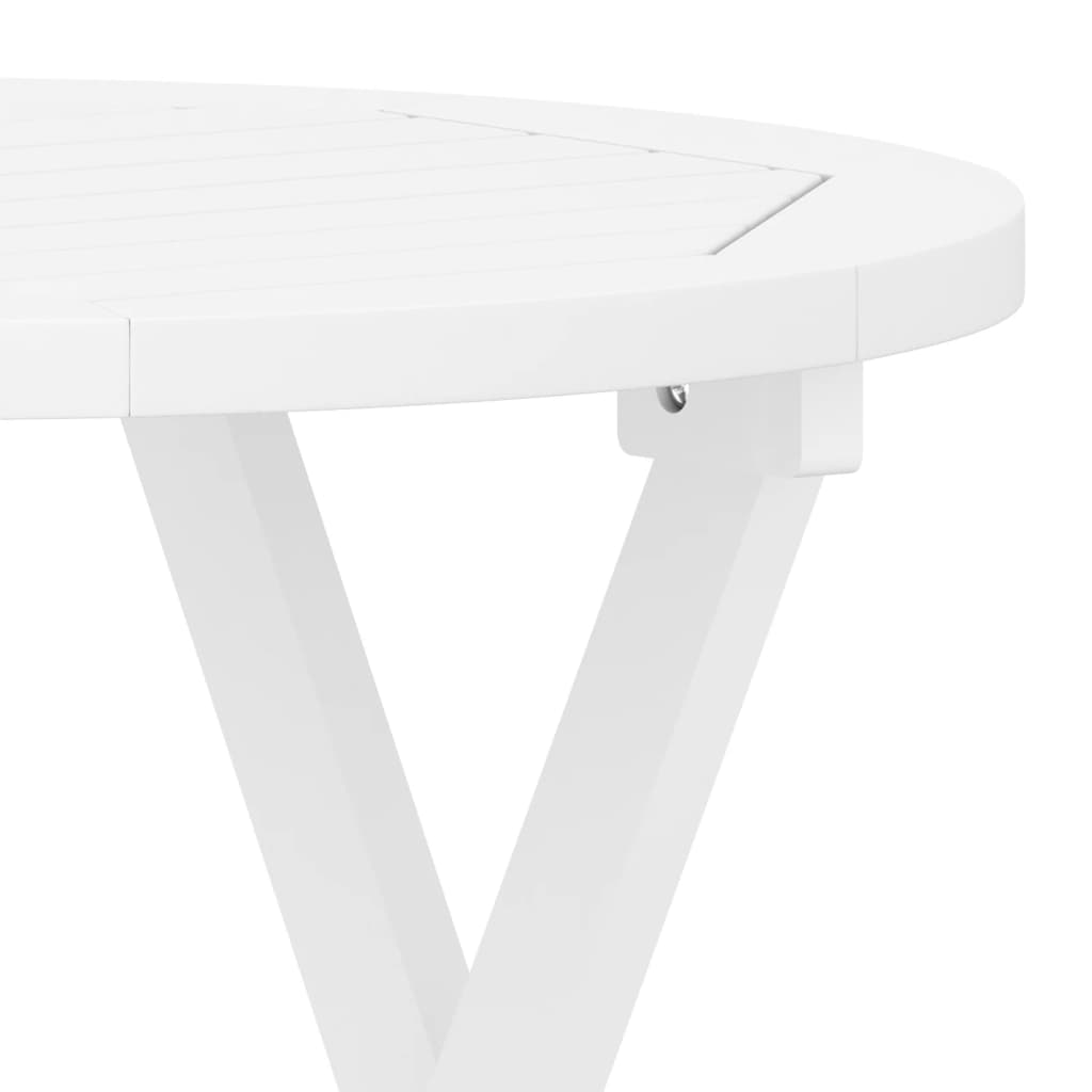 vidaXL foldbart havebord Ø46 cm massivt akacietræ hvid