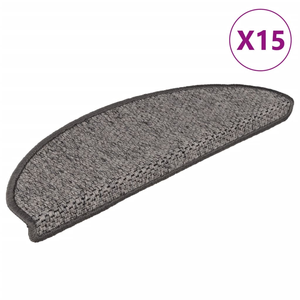 vidaXL selvklæbende trappemåtter 15 stk. 65x21x4 cm sisal brun-beige