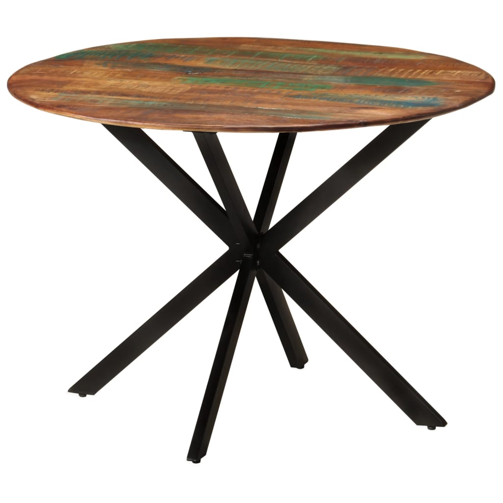 vidaXL spisebord Ø110x78 cm massivt genbrugstræ og stål