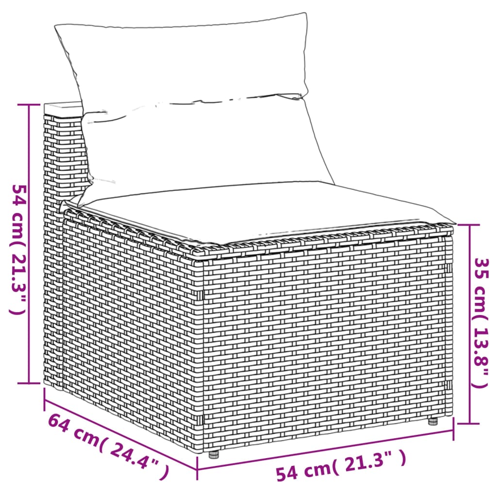 vidaXL sofasæt til haven 5 dele med hynder polyrattan akacietræ sort