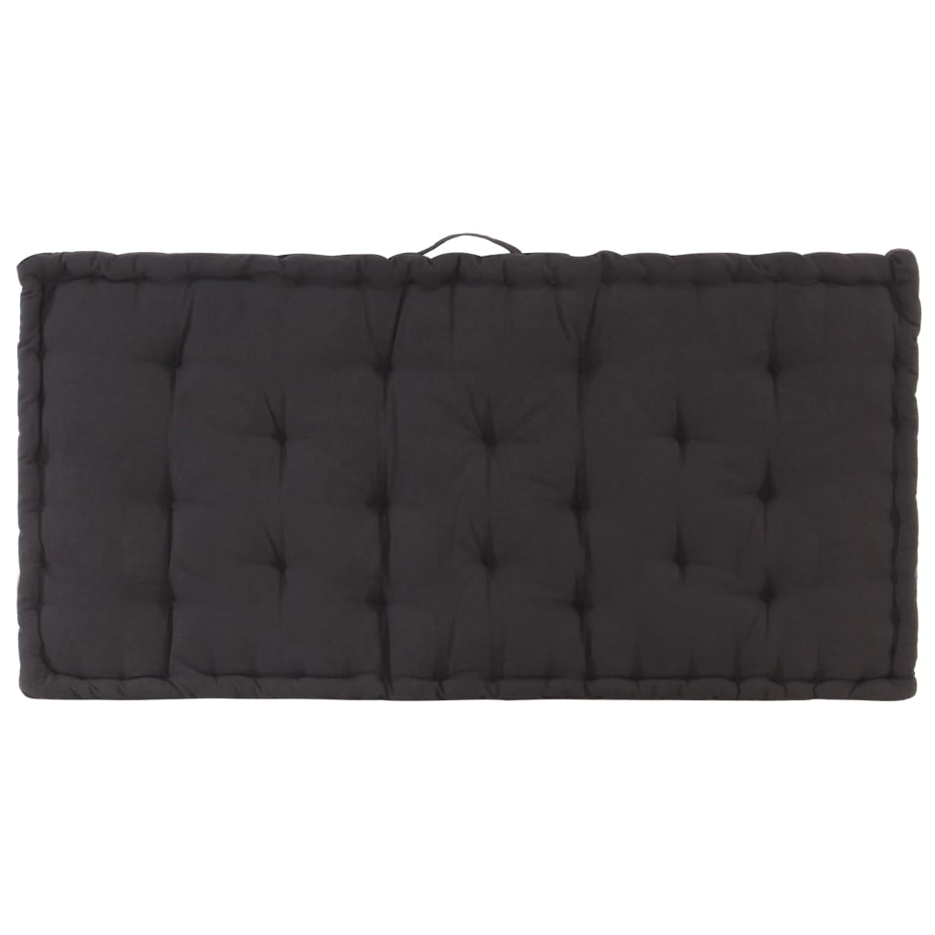 vidaXL hynde til pallesofa 120x80x10 cm bomuld sort