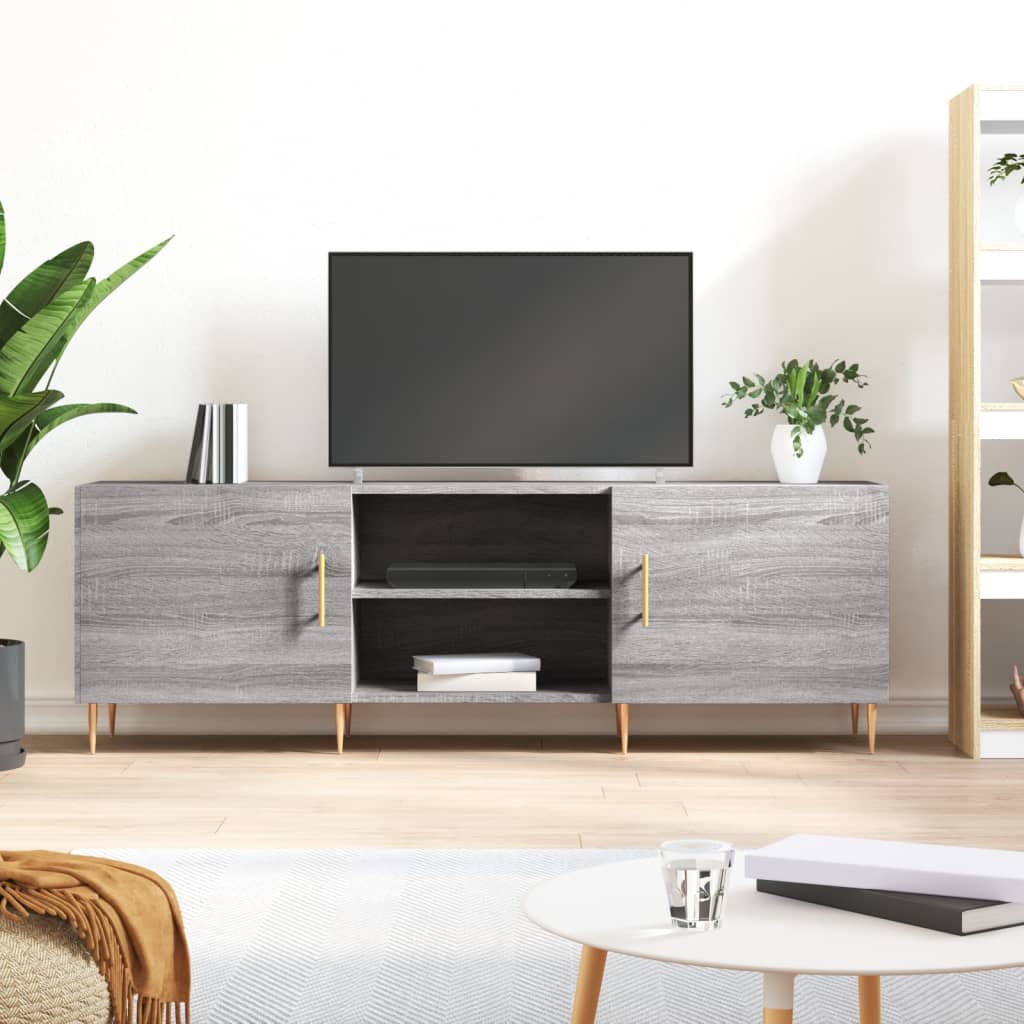 vidaXL tv-bord 150x30x50 cm konstrueret træ grå sonoma-eg
