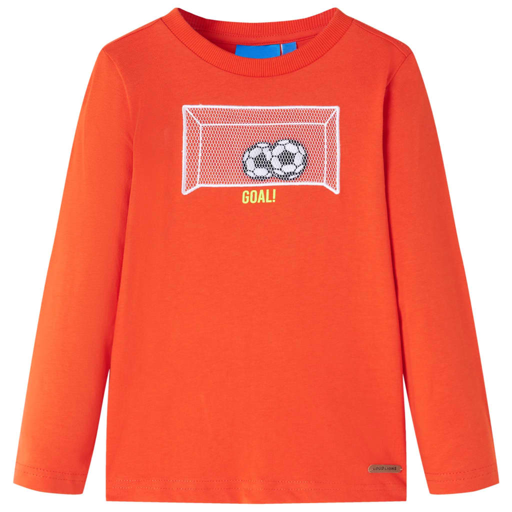 Langærmet T-shirt til børn str. 140 orange