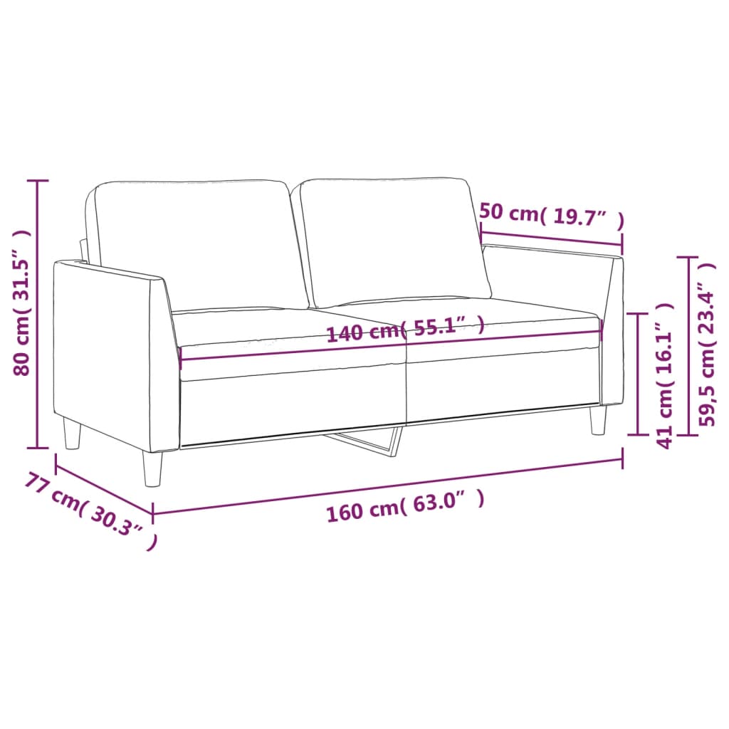 vidaXL 2-personers sofa 140 cm kunstlæder cappuccino