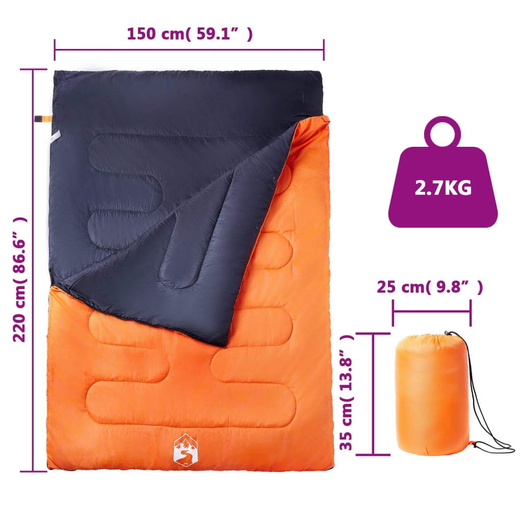 vidaXL dobbelt sovepose med puder 3-4 årstider til voksne