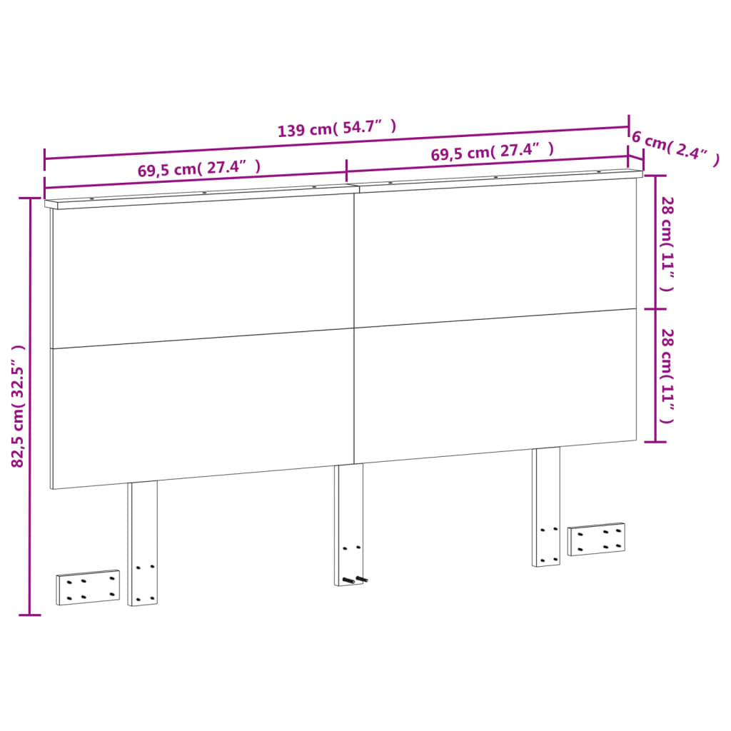 vidaXL sengegavl 135 cm massivt fyrretræ gyldenbrun