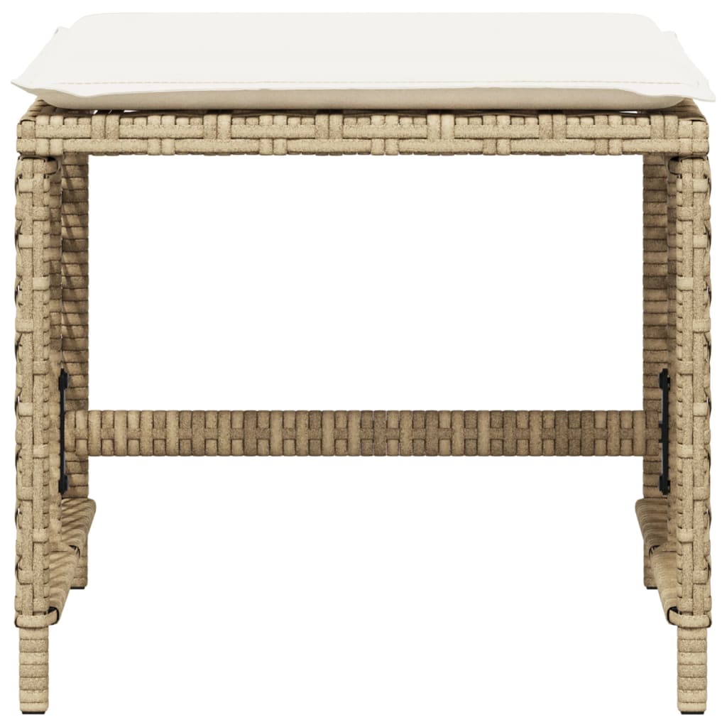 vidaXL haveskamler 4 stk. med hynder 41x41x36 cm polyrattan beige