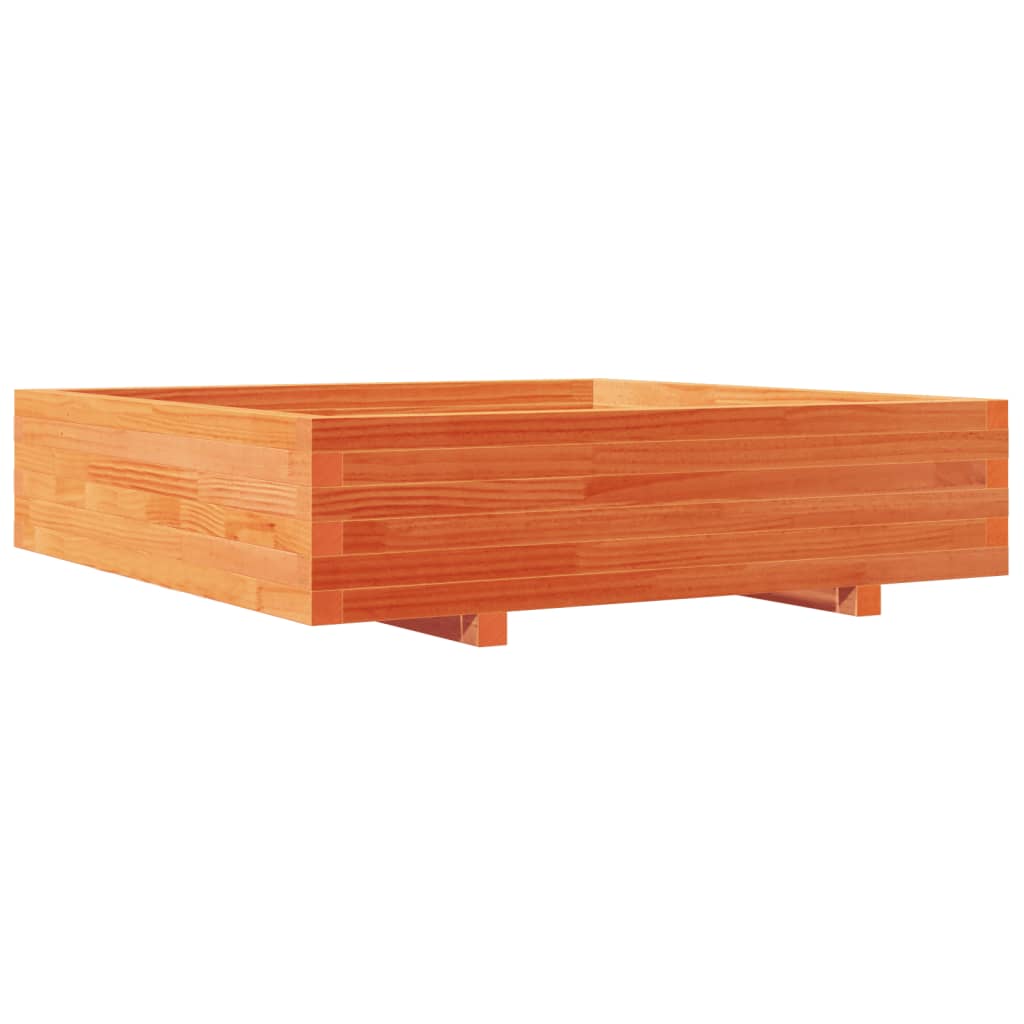 vidaXL plantekasse 100x100x26,5 cm massivt fyrretræ gyldenbrun