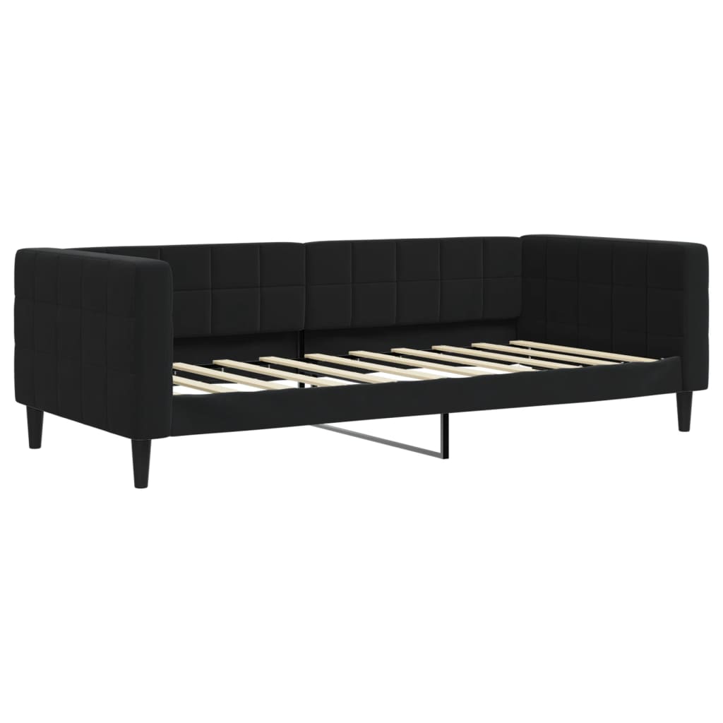 vidaXL daybed med udtræk og skuffer 90x190 cm velour sort