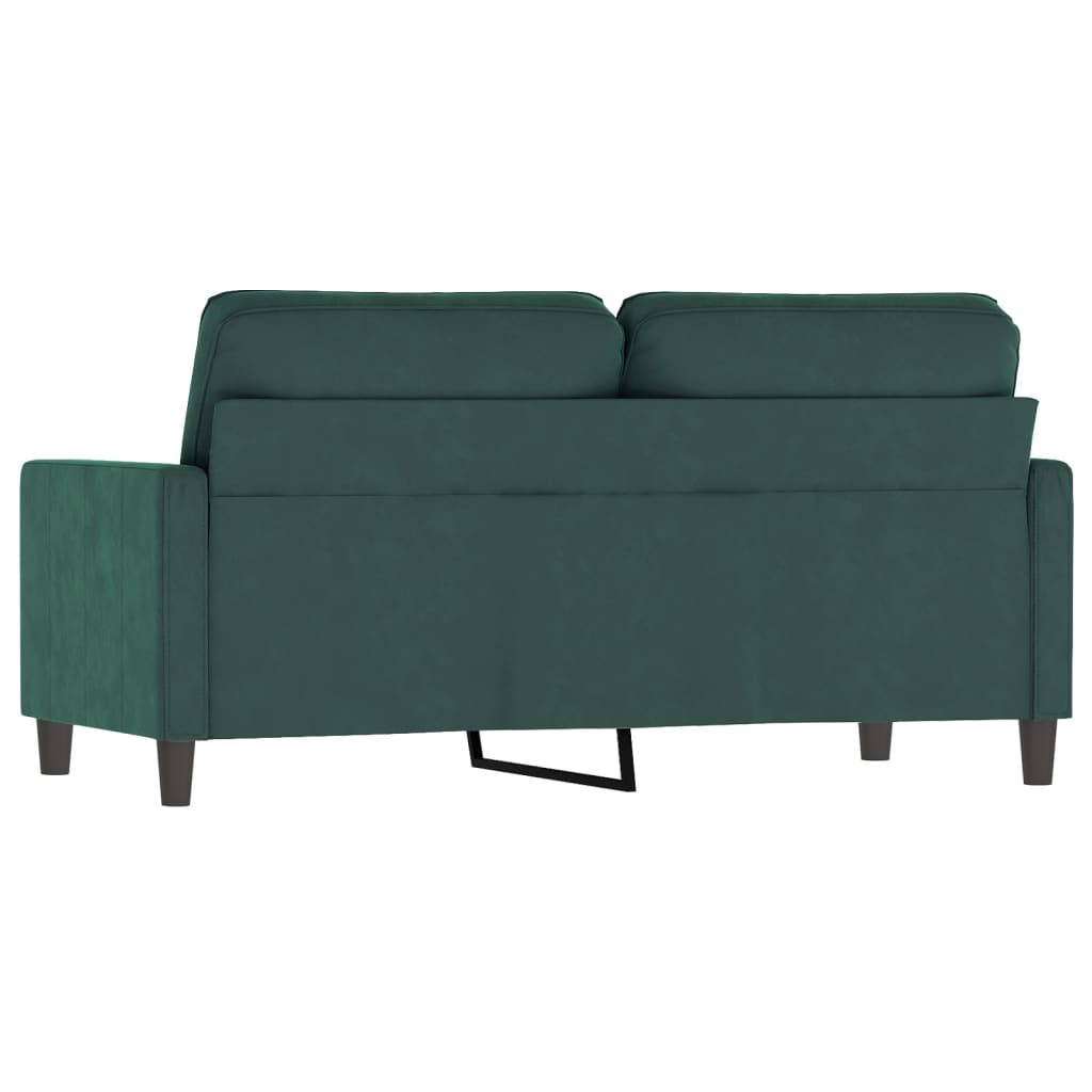 vidaXL 2-personers sofa 140 cm fløjl mørkegrøn