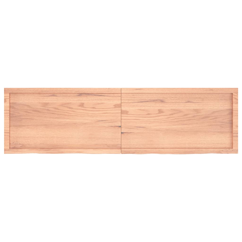 vidaXL bordplade til badeværelse 180x50x(2-4) cm massivt træ lysebrun