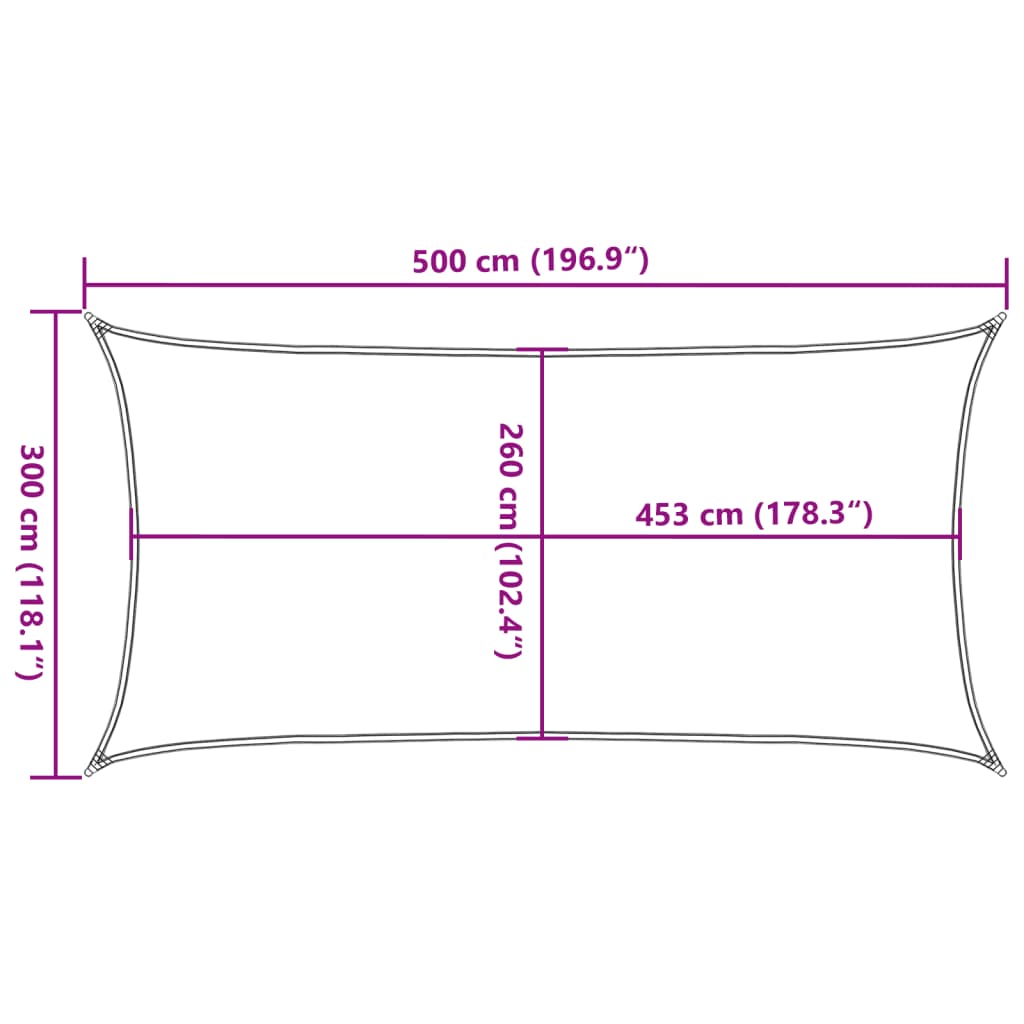 vidaXL solsejl 5x3 m 100 % polyesterstof sandfarvet