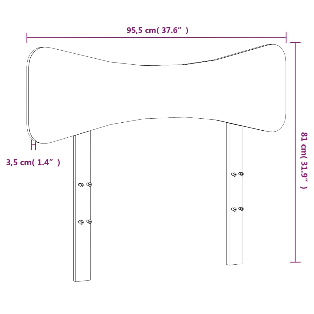 vidaXL sengegavl 90 cm massivt fyrretræ gyldenbrun