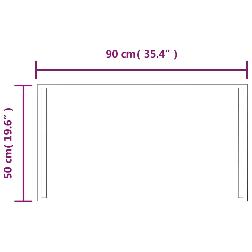 vidaXL badeværelsesspejl med LED-lys 50x90cm