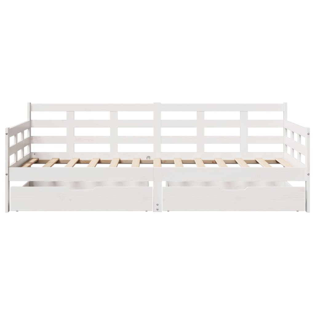 vidaXL daybed med skuffer 80x200 cm massivt fyrretræ hvid