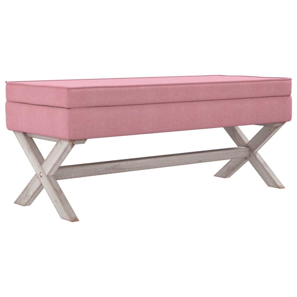 vidaXL opbevaringsskammel 110x45x49 cm velour lyserød