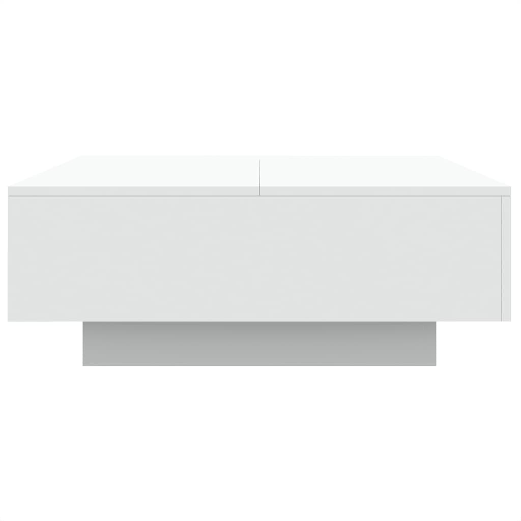 vidaXL sofabord med LED-lys 80x80x31 cm hvid