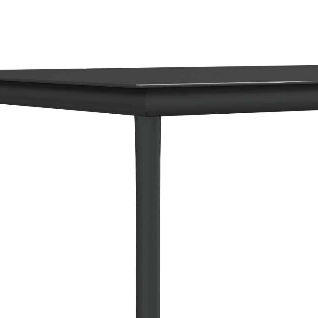vidaXL spisebordssæt til haven 5 dele m. hynder polyrattan + stål sort