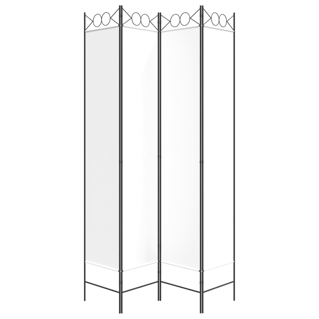 vidaXL 4-panels rumdeler 160x220 cm stof hvid