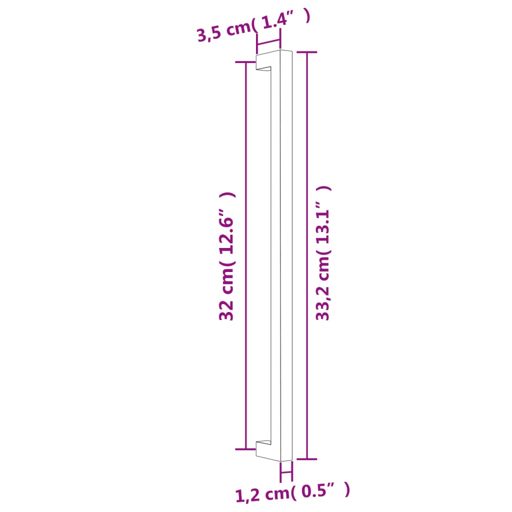 vidaXL skabshåndtag 20 stk. 320 mm rustfrit stål sort