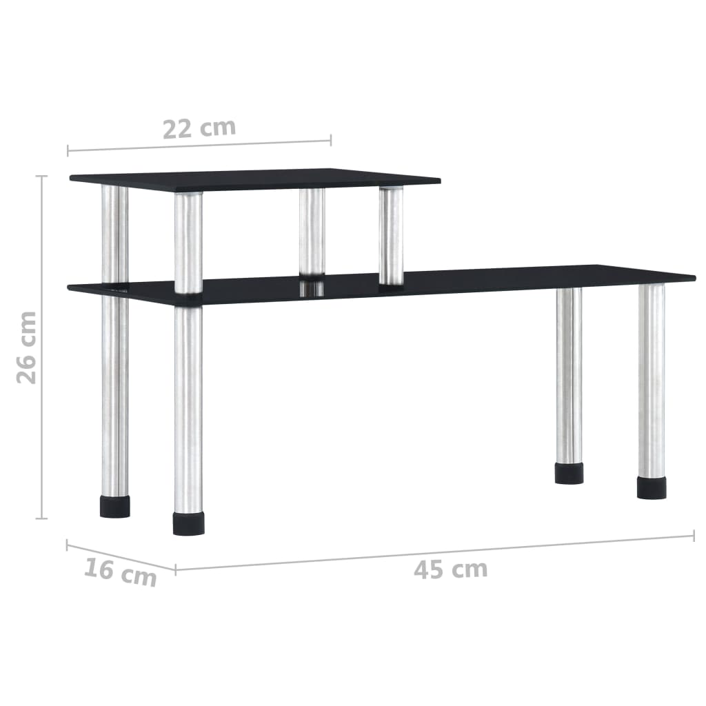 vidaXL køkkenreol 45x16x26 cm hærdet glas sort