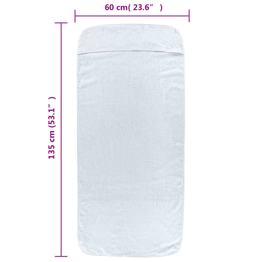 vidaXL strandhåndklæder 6 stk. 60x135 cm 400 GSM stof hvid