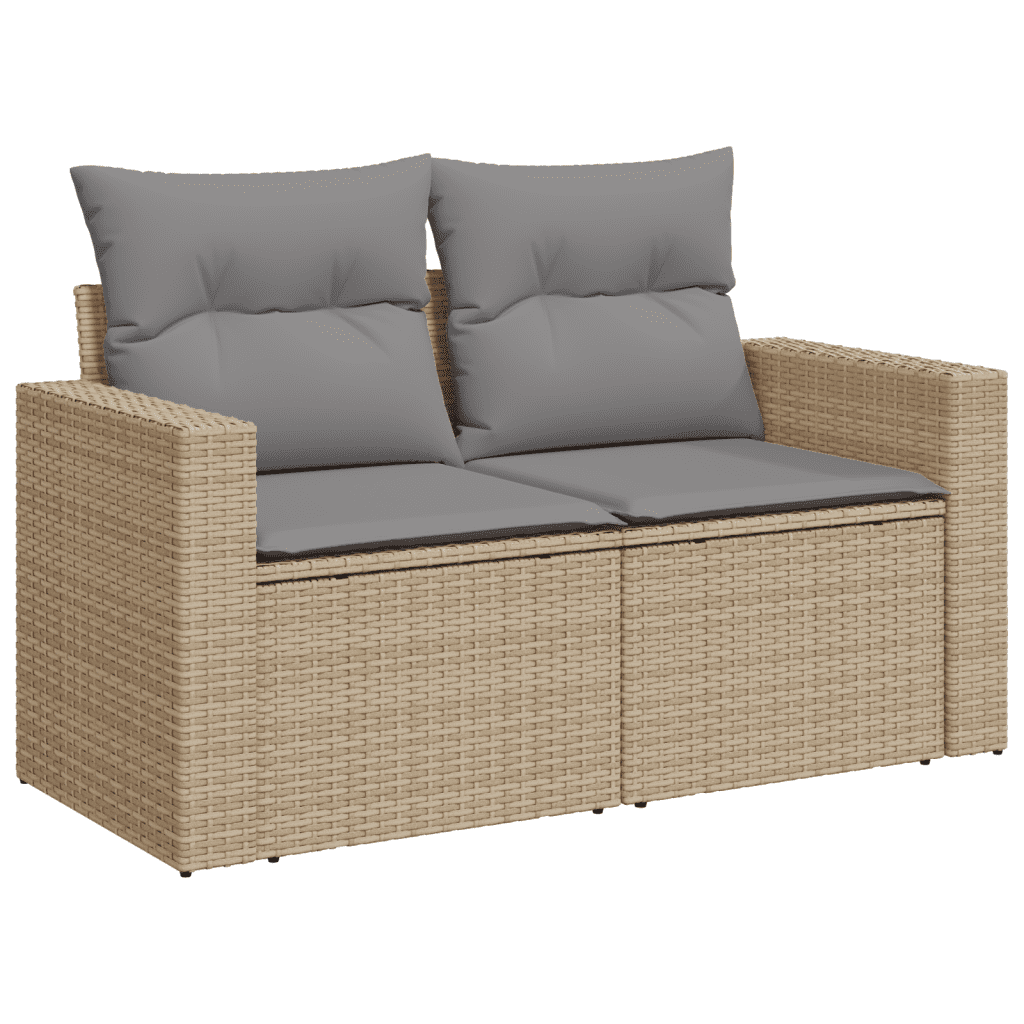 vidaXL sofasæt til haven 12 dele med hynder polyrattan beige