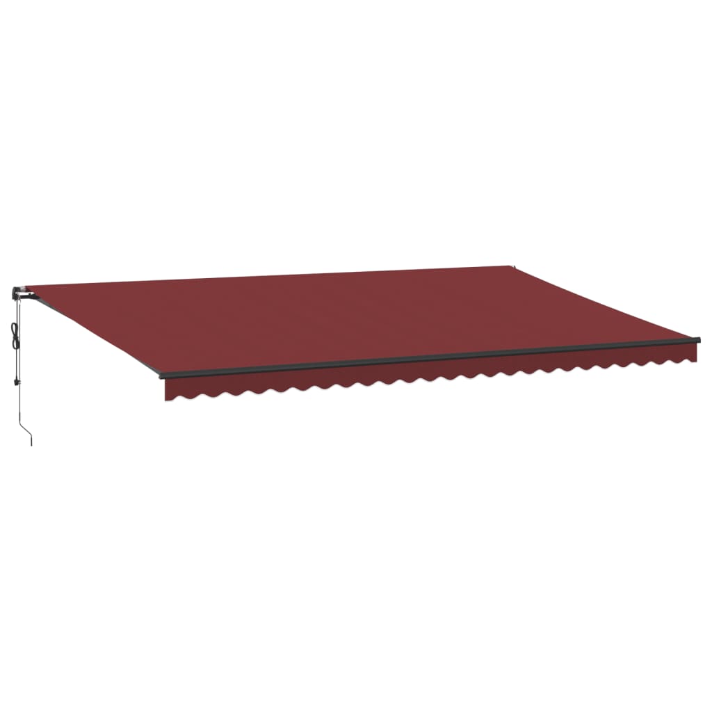 vidaXL markise med LED-lys 600x350 cm automatisk betjening bordeaux