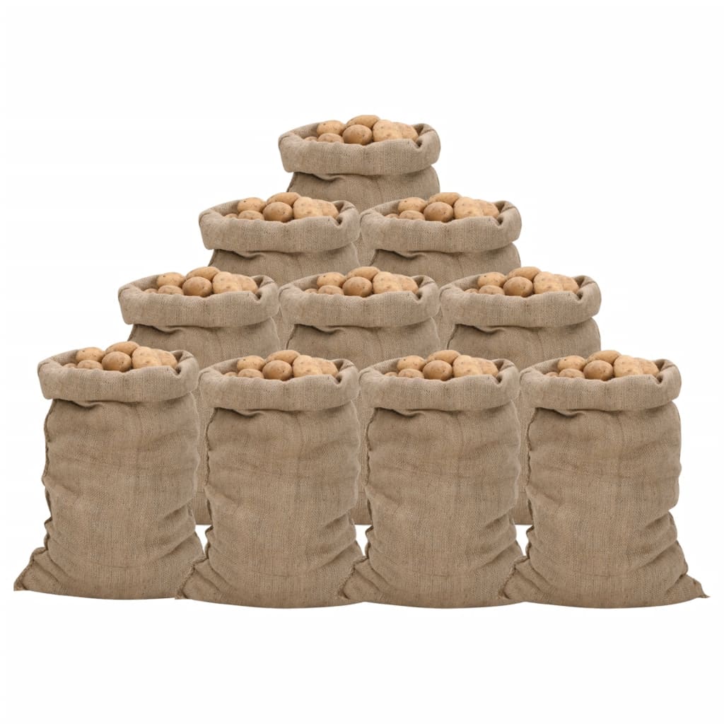 vidaXL jutesække 10 stk. 60x105 cm 100 % jute 340 g/m2