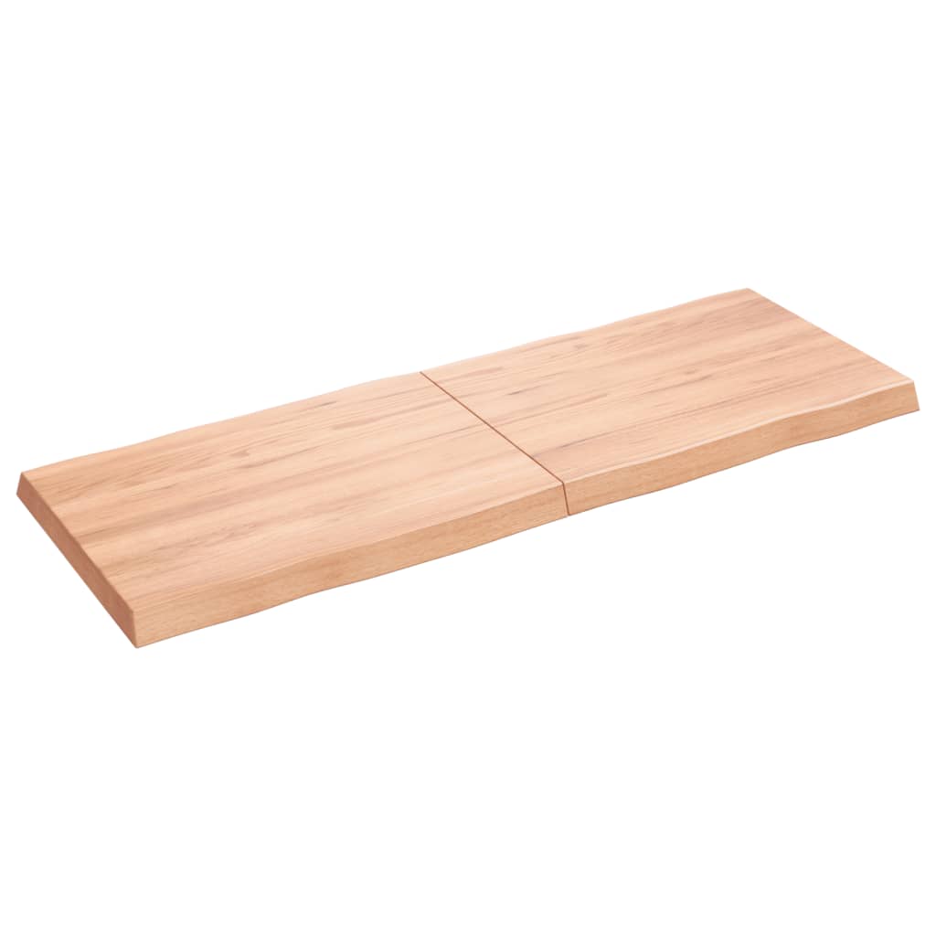 vidaXL bordplade 140x50x(2-6) cm naturlig kant behandlet træ lysebrun