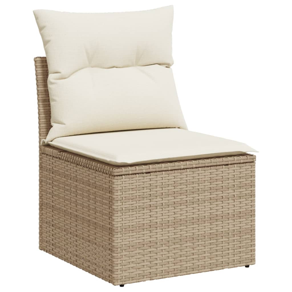 vidaXL havestol med hynder uden armlæn polyrattan beige