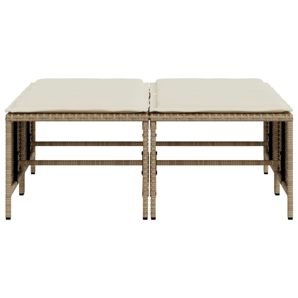 vidaXL haveskamler 4 stk. med hynder polyrattan beige