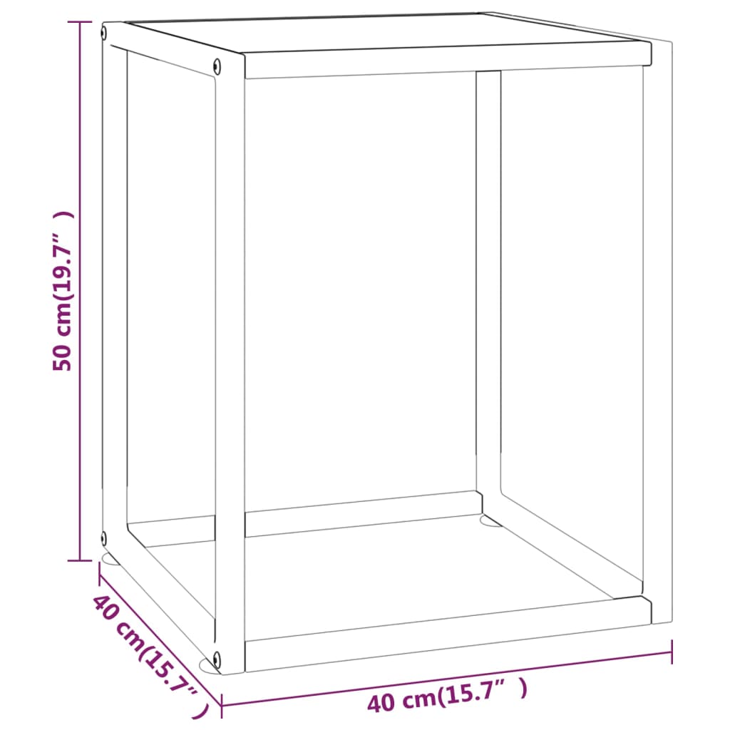 vidaXL sofabord 40x40x50 cm hvidt marmorglas sort