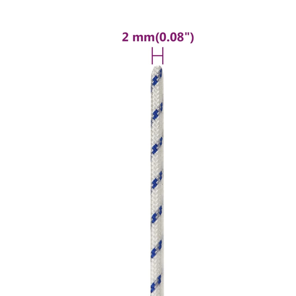 vidaXL tovværk til båd 2 mm 100 m polypropylen hvid