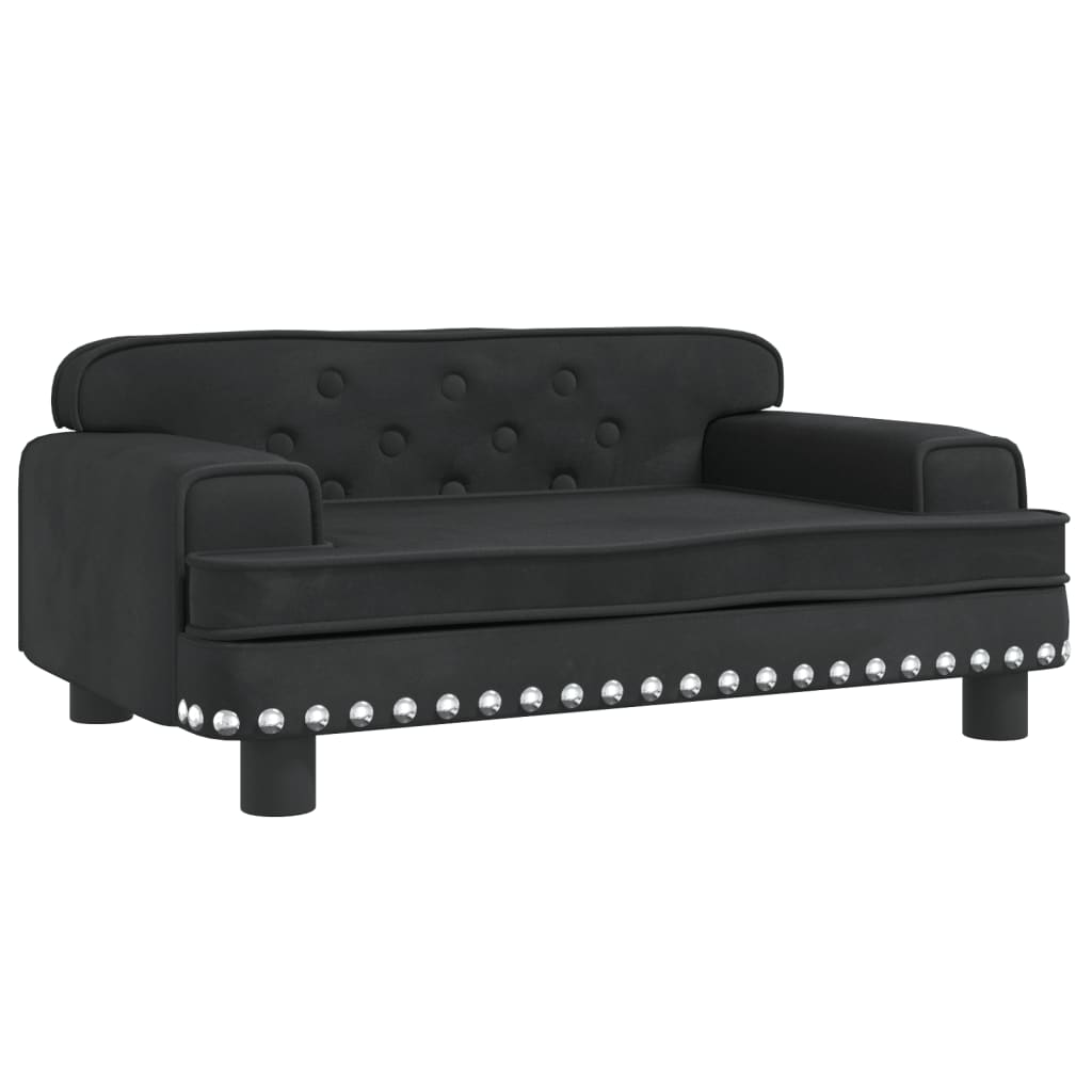 vidaXL sofa til børn 70x45x30 cm fløjl sort