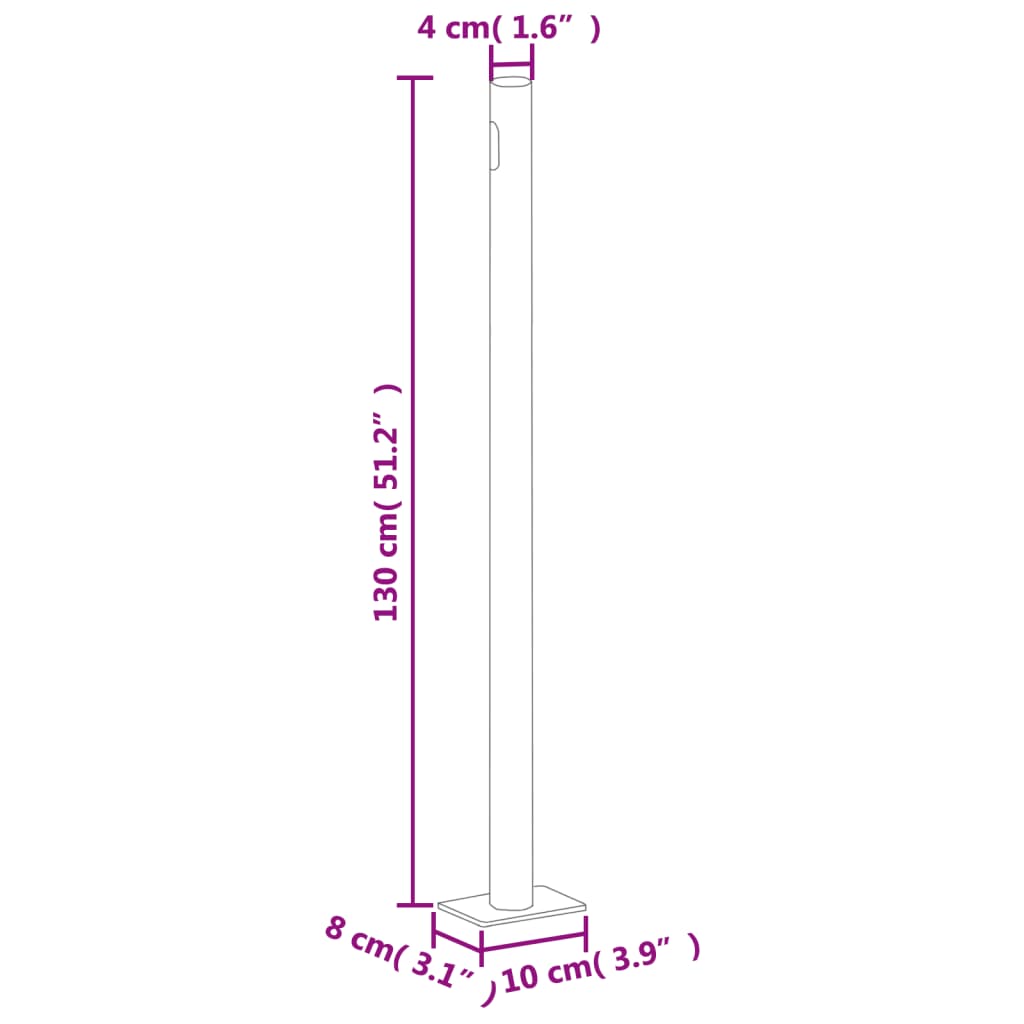 vidaXL sammenrullelig sidemarkise 220x1000 cm rød