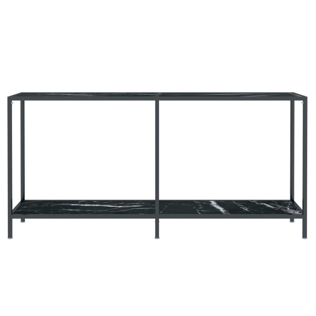 vidaXL konsolbord 160x35x75,5 cm hærdet glas sort