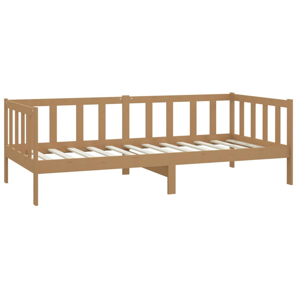 vidaXL daybed med skuffer 90x200 cm massivt fyrretræ gyldenbrun