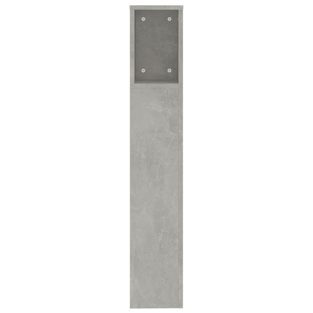 vidaXL sengegavl med opbevaring 200x18,5x104,5 cm betongrå