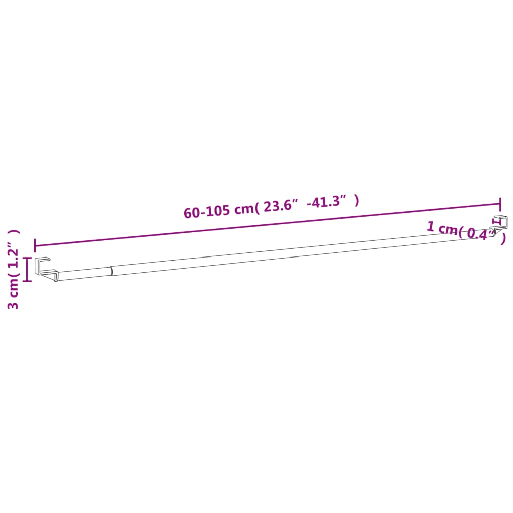 vidaXL gardinstænger 2 stk. 60-105 cm aluminium hvid og sølvfarvet