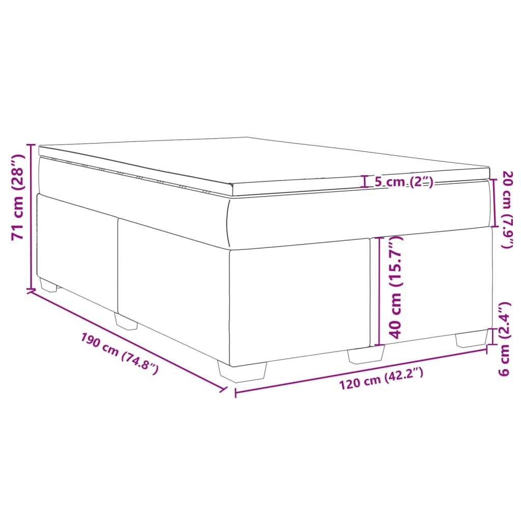 vidaXL kontinentalseng med madras 120x190 cm kunstlæder sort