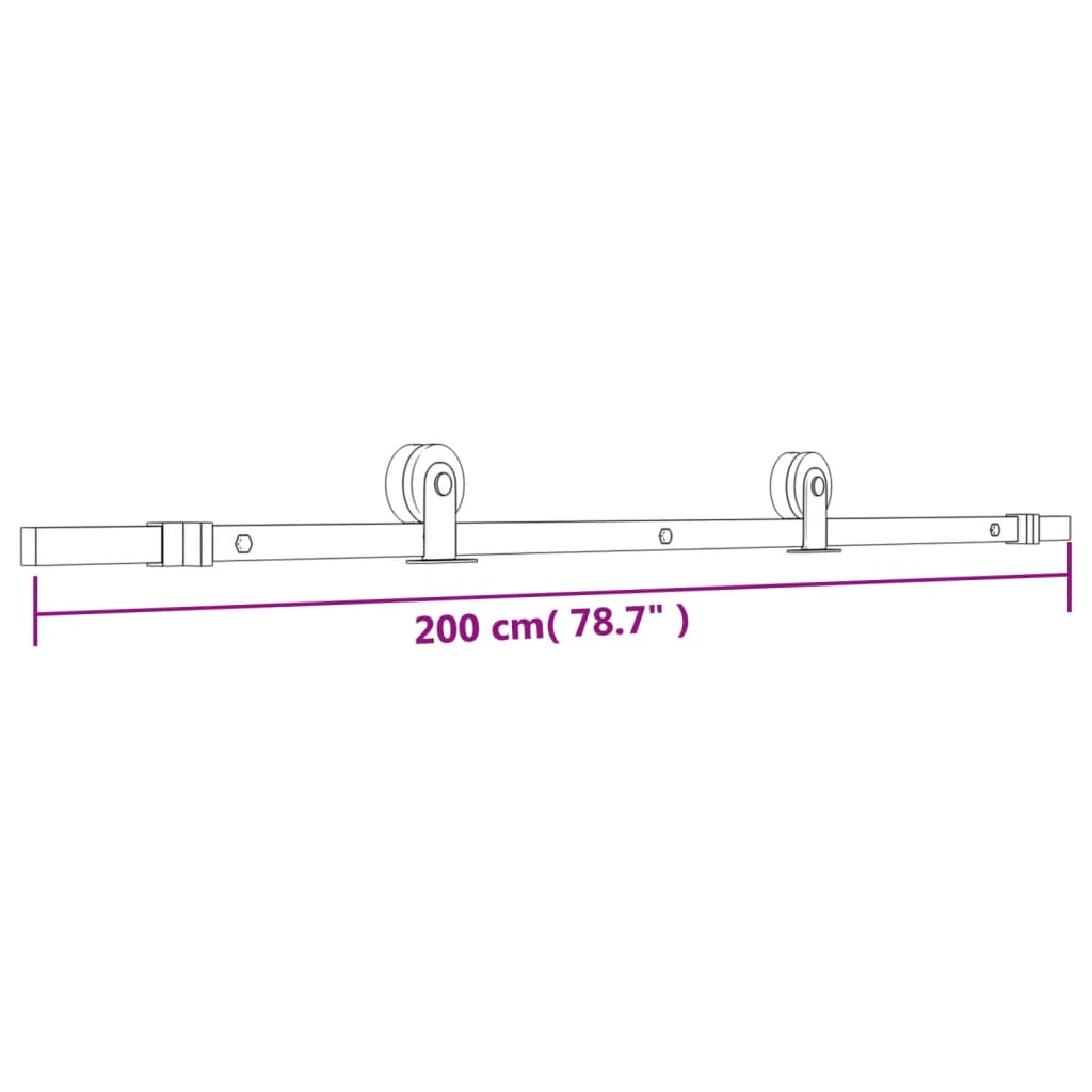 vidaXL skydedør med monteringssæt 90x210 cm massivt fyrretræ