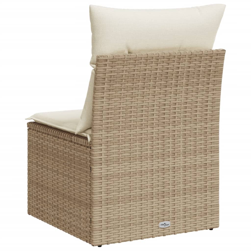 vidaXL havestol med hynder uden armlæn polyrattan beige